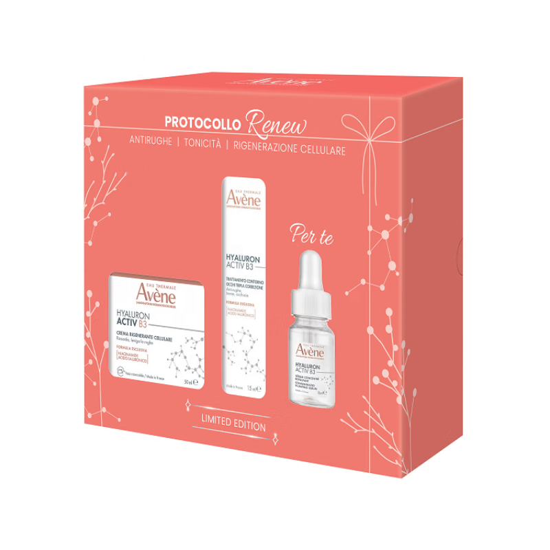 Avène Cofanetto Regalo Protocollo Renew Hyaluron Activ B3 - Crema Rigenerante 50 ml + Siero 30 ml + Crema Contorno Occhi 15 ml