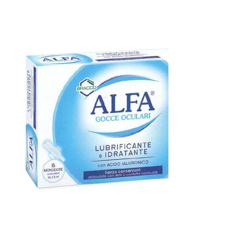 Alfa Gocce Oculari Lubrificanti Idratanti Acido Ialuronico 15 Monodosi