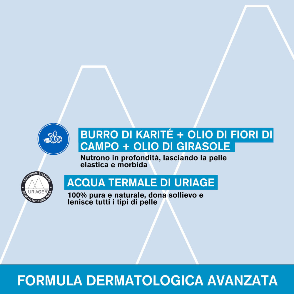 Uriage - Derm-Phy - Crème Lavante Detergente Senza Sapone Per Viso, Corpo E Capelli 1 L