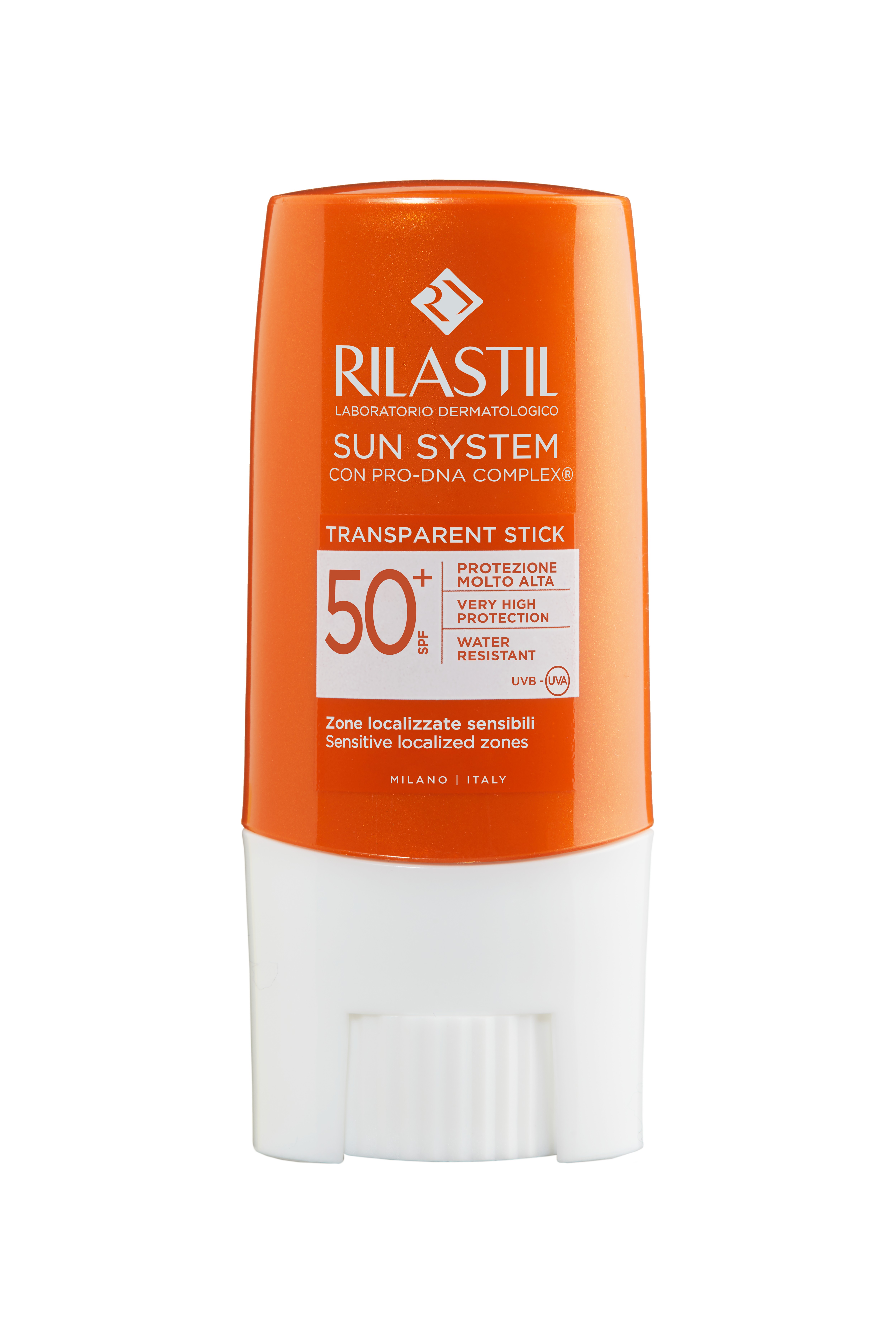 Rilastil Sun System - Stick Solare Trasparente SPF50+ Per Zone Sensibili 8,5 ml