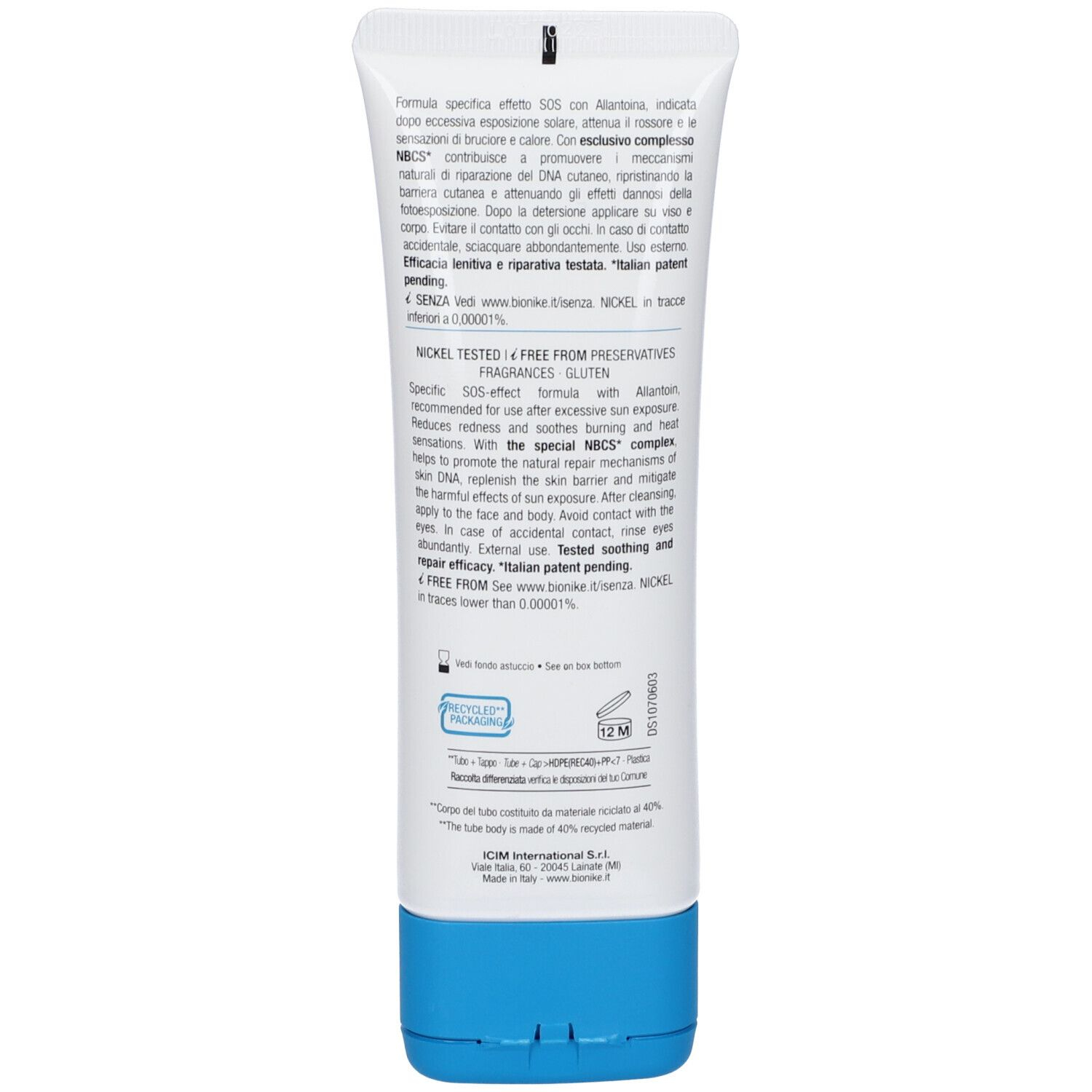 Bionike Defence Sun Pro-Repair 4D Crema Doposole Lenitiva 75ml 