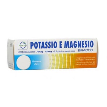 DOMPE Potassio E Magnesio Bracco Integratore Sali Minerali 12 Compresse Effervescenti