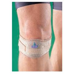 CINTURINO PER GINOCCHIO JUMPER MISURA UNICA. L'INSERTO IN SILICONE OFFRE MAGGIORE PRESSIONE SULLA PATELLA. CHIUSURA IN VELCRO CHE CONSENTE DI REGOLARE LA PRESSIONE