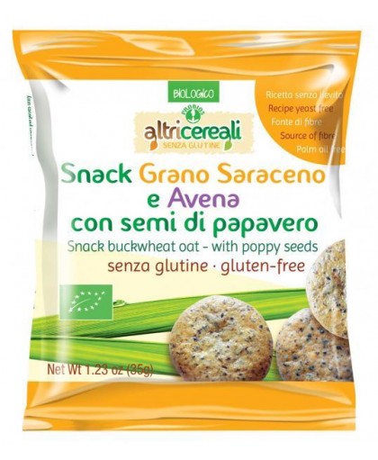 Altri Cereali Snack Grano Saraceno E Avena Con Semi Di Papavero Senza Glutine 35g