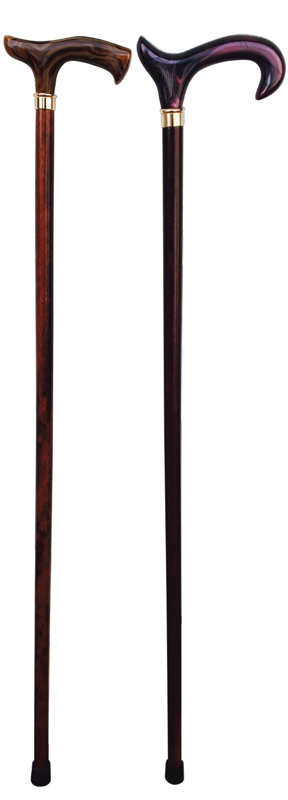 Farmacare Bastone Legno Donna Impugnatura Fissa Manico Marmorizzato