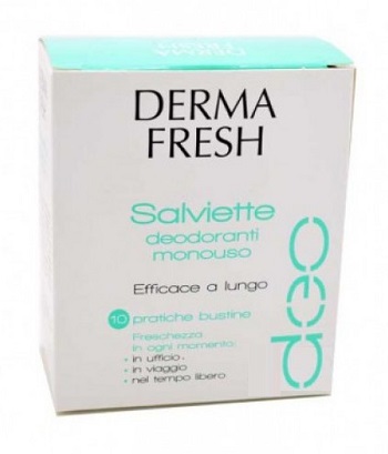 Dermafresh Salviette deodoranti pelle sensibile monouso 10 pratiche bustine