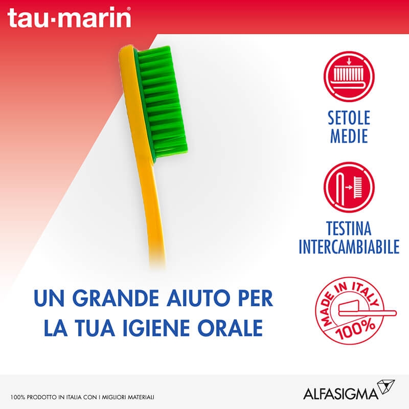 Tau-Marin Spazzolino Magnum Medio Testina Intercambiabile