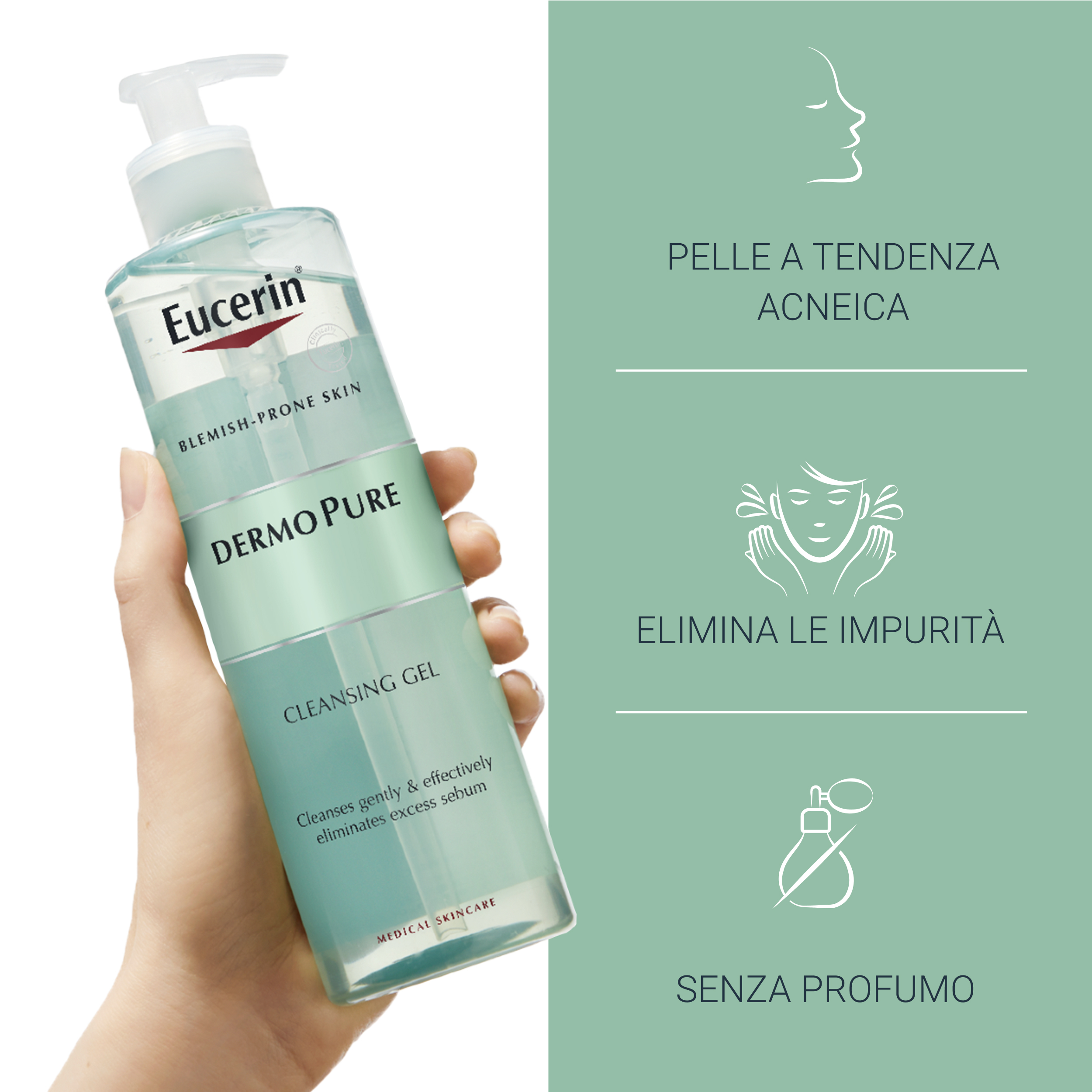 Eucerin DermoPurifyer Oil Control Gel Detergente Viso 400 ml