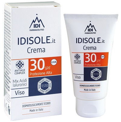 IDISOLE Crema Solare Viso all'acido Ialuronico SPF30  50ml