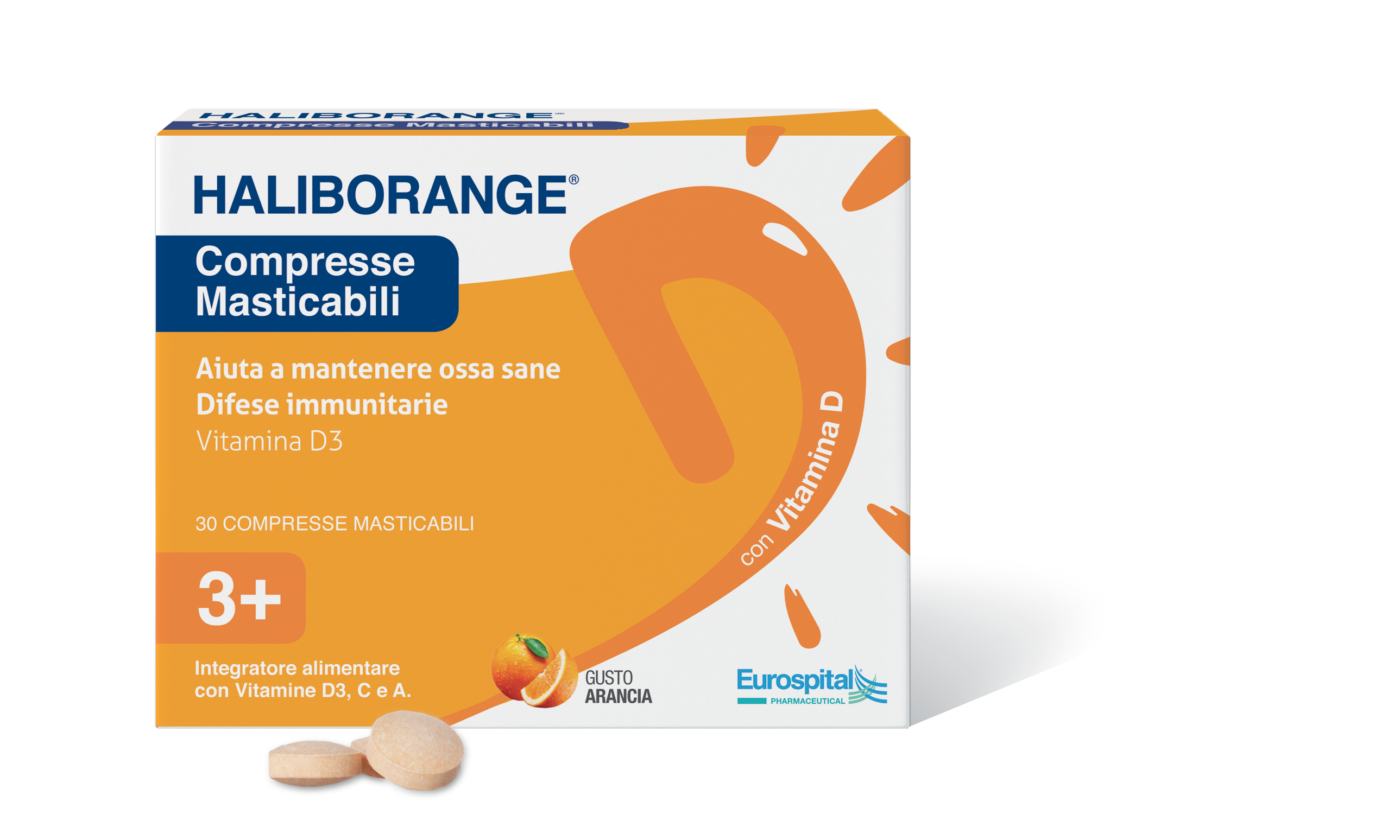 Haliborange Integratore Vitamina A - C - D3 30 Compresse Masticabili
