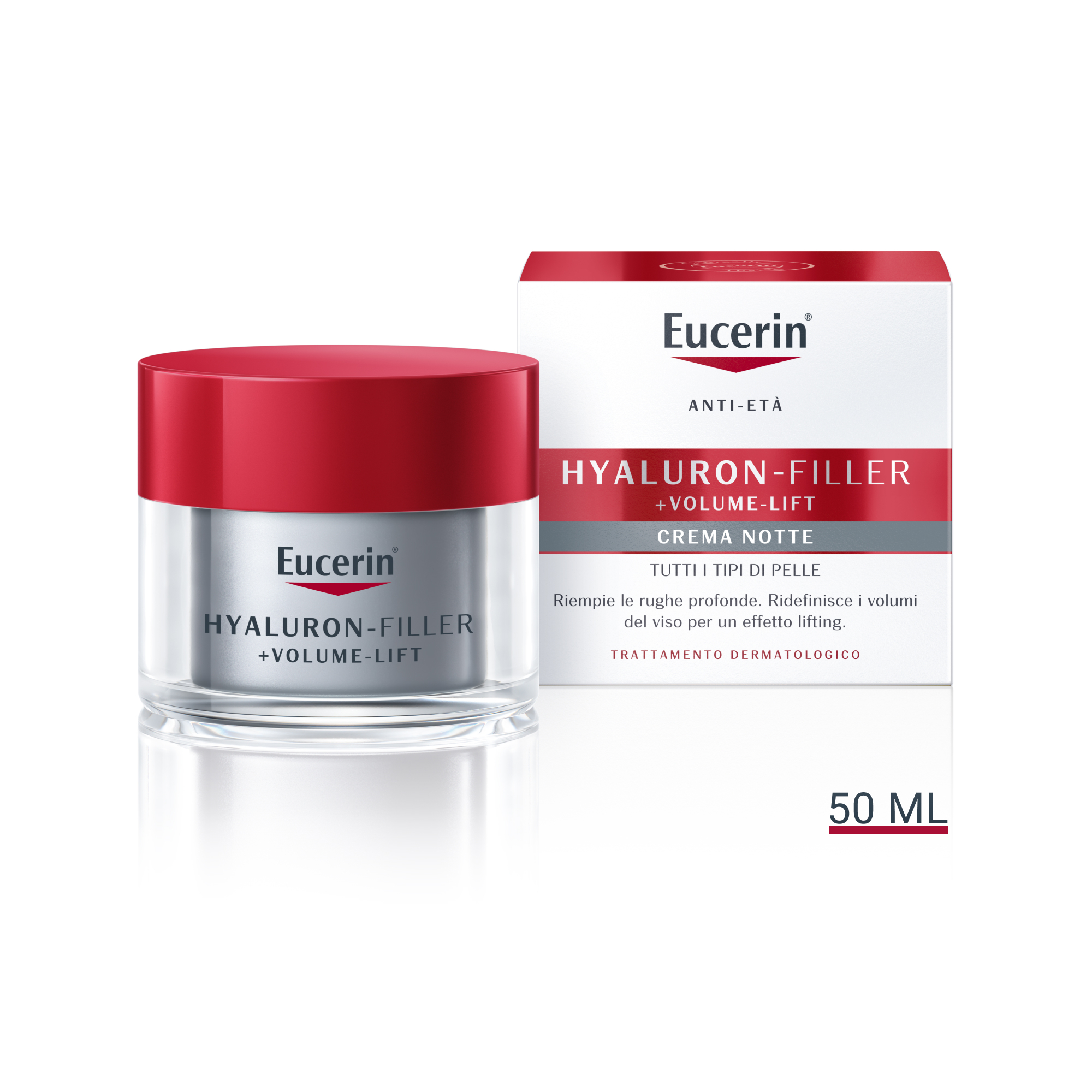 Eucerin Hyaluron-Filler Volume Crema Notte Antirughe 50mL