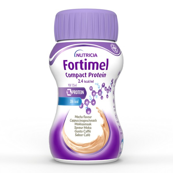 Nutricia Fortimel Compact Protein, Gusto Caffè, Ipercalorico e Iperproteico, 4 x 125ml
