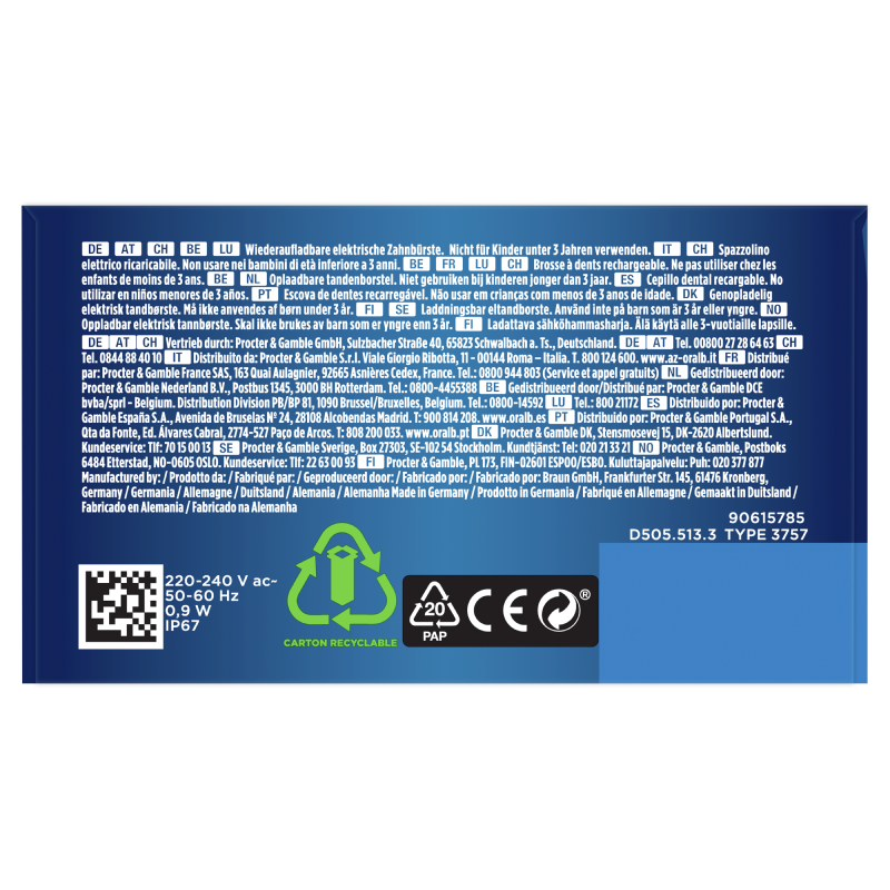 Oral-B Spazzolino Elettrico Ricaricabile Pro 3 3000 Nero