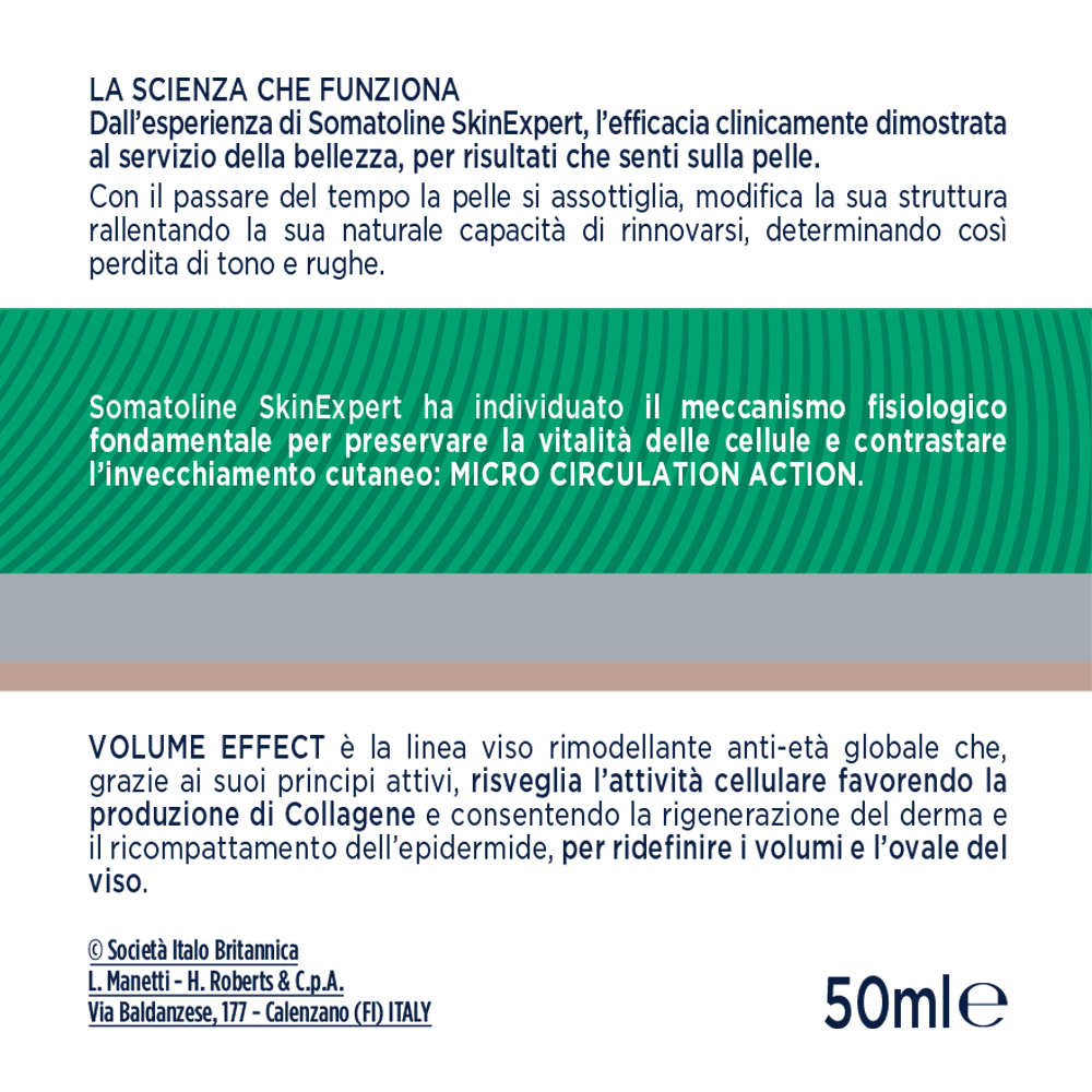 Somatoline SkinExpert, Volume Effect Crema Viso Notte 50 ml, Trattamento Viso   Rimodellante,  Biopeptidi   50ml