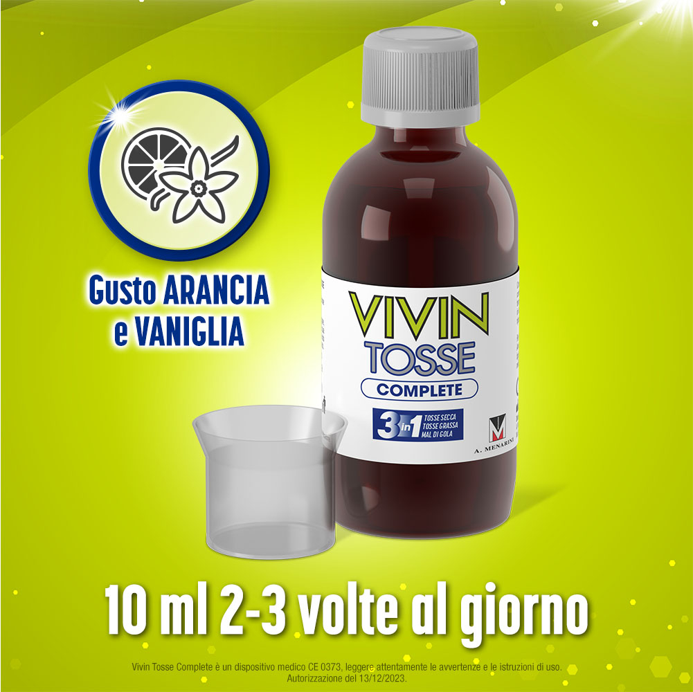 Vivin Tosse Complete 3in1 Tosse Secca, Grassa, Mal Di Gola Sciroppo 150 ml