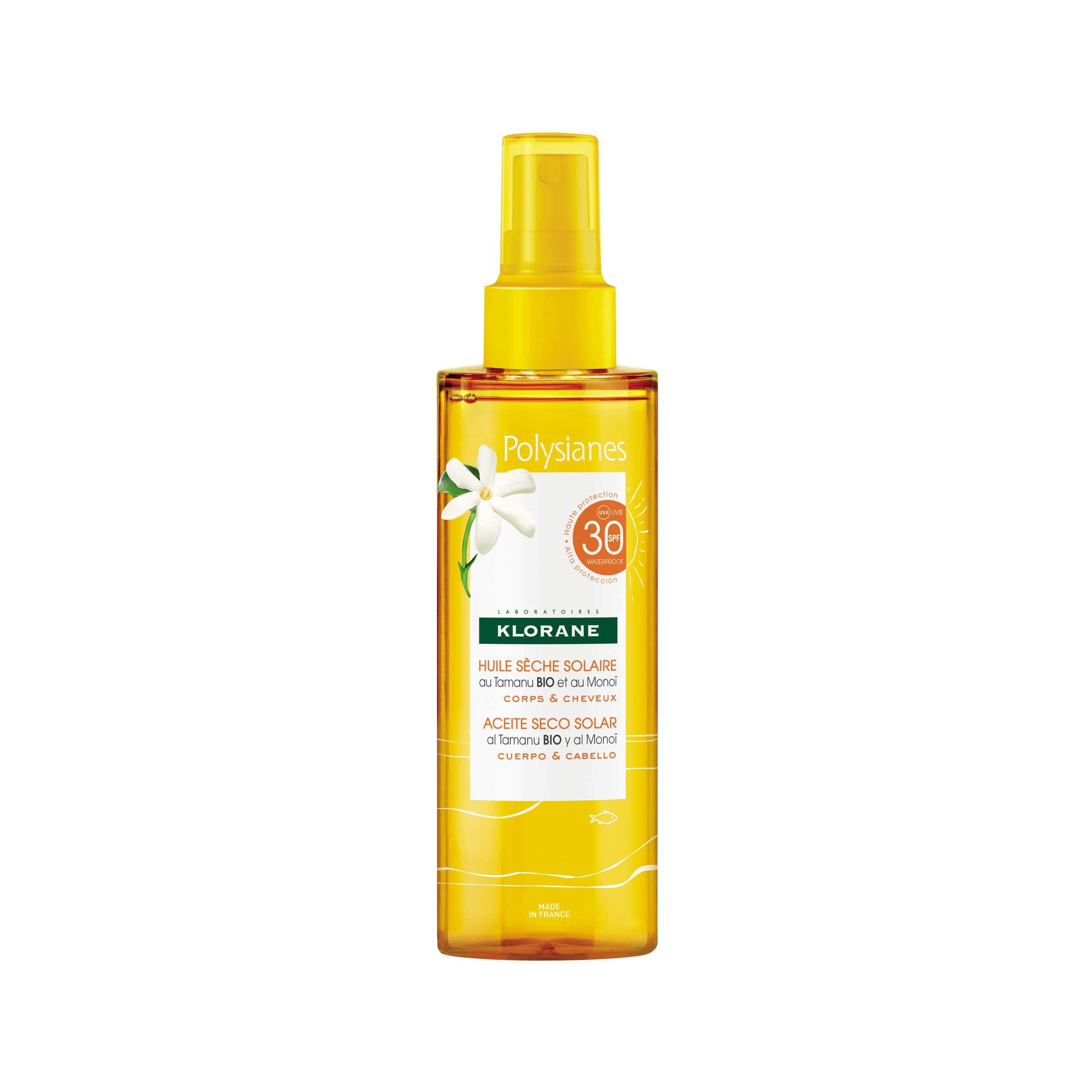 KLORANE OLIO SECCO SOLARE Protezione Corpo e Capelli al Tamanu Bio e al Monoï 150ml