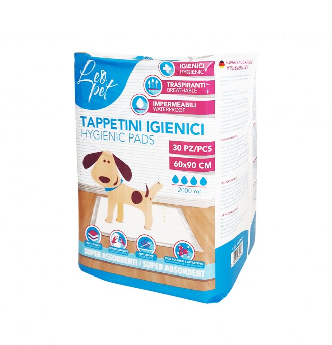 LEOPET TAPPETINO IGIENICO ASSORBENTE 60x90CM 30PZ