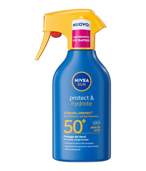 Nivea Sun Spray Solare Protect & Hydrate SPF50+ 270 ml, Crema solare 50+ idratante per 48 ore