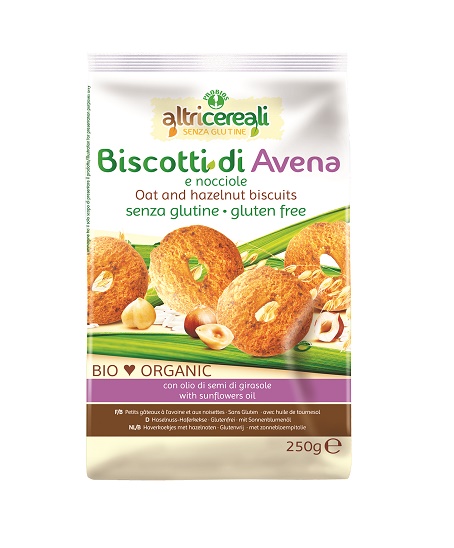 Probios Altri Cereali Biscotti all'Avena e Nocciole bio senza glutine 250g