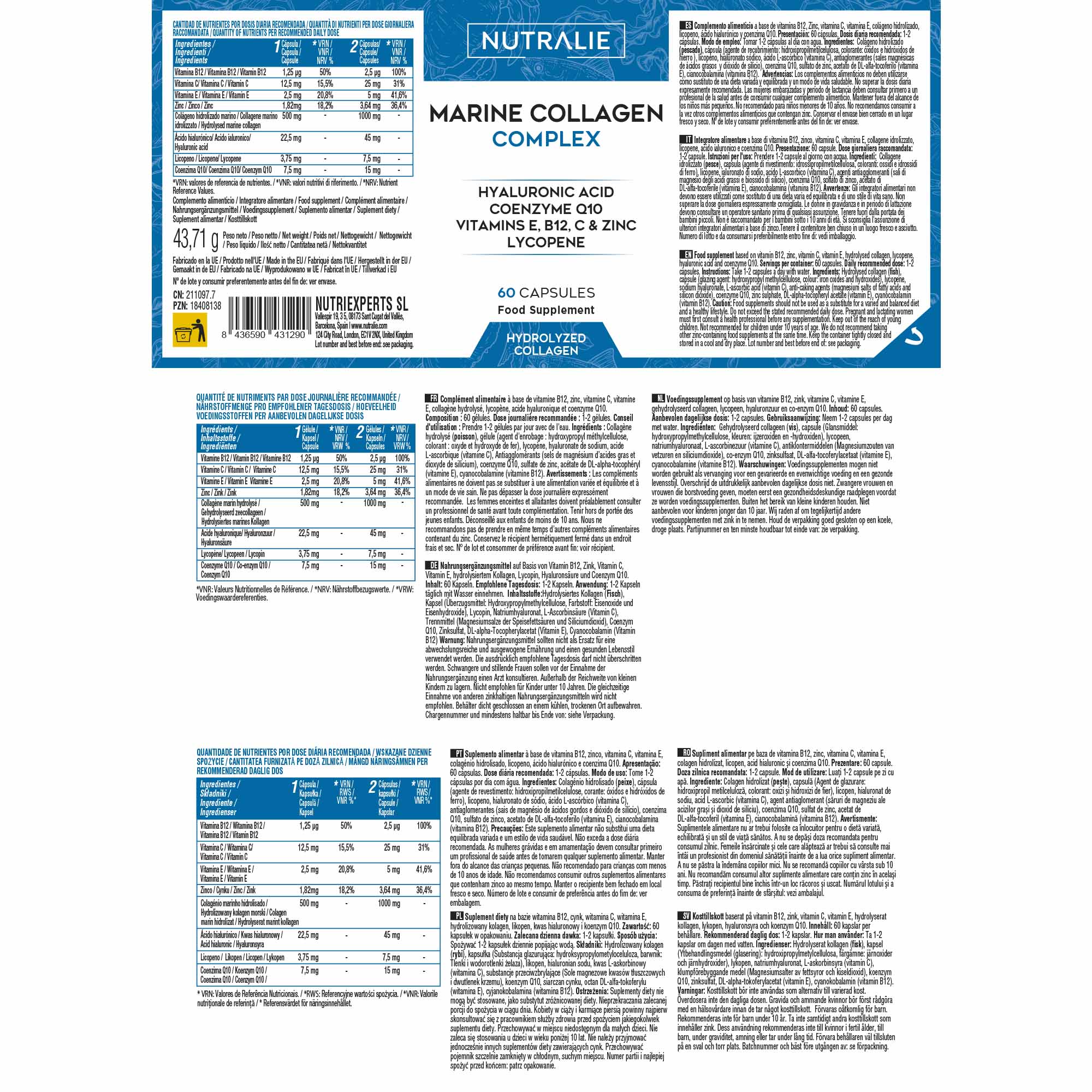 Nutralie Collagene Marino Complex 60 Capsule - Integratore Per La Pelle