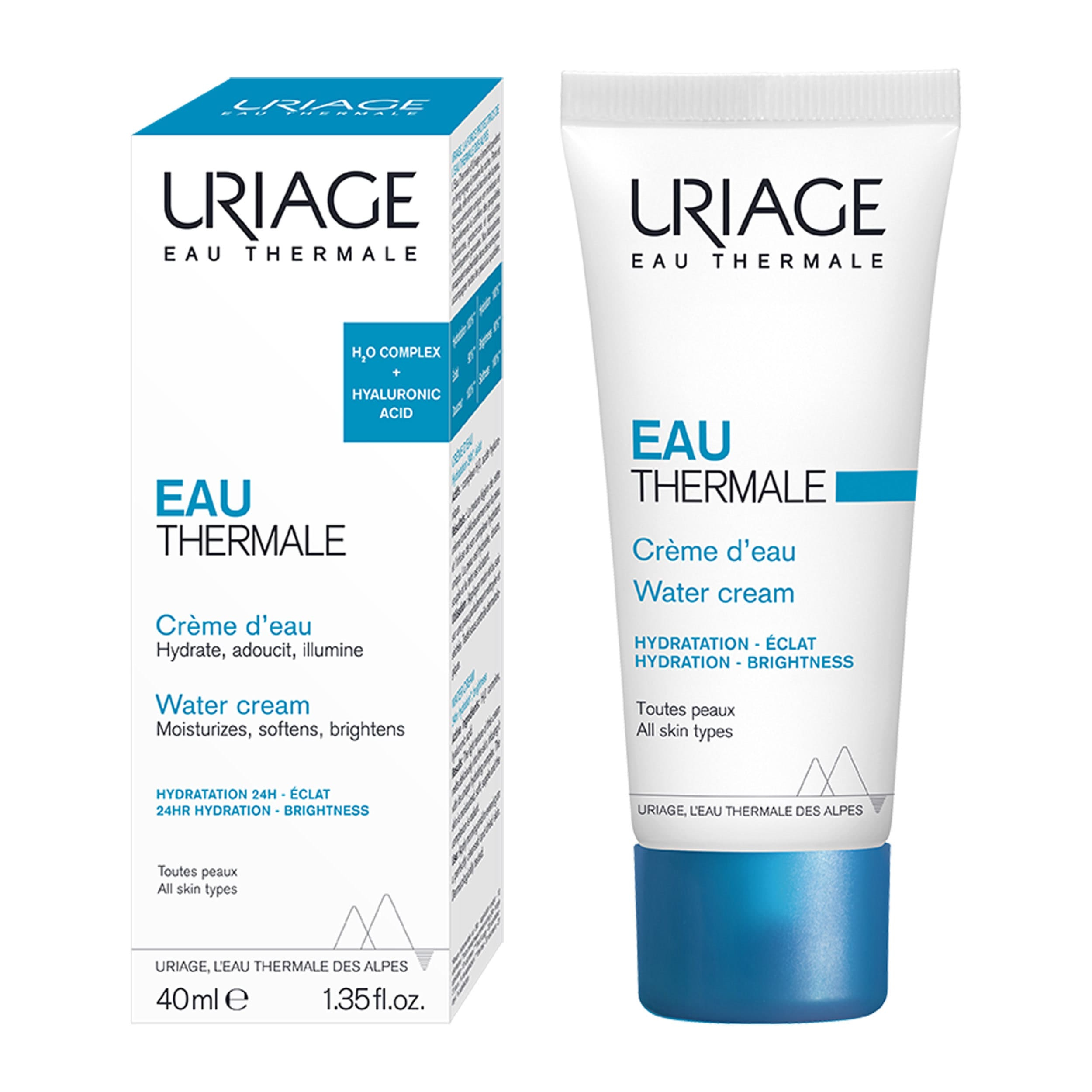 URIAGE EAU THERMALE Crema viso idratante con ACIDO IALURONICO I 24H di Idratazione, luminosità e morbidezza - 40 ml