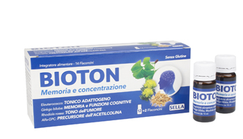Bioton Memoria e Concentrazione Integratore con Eleteurococco 14 Flaconcini