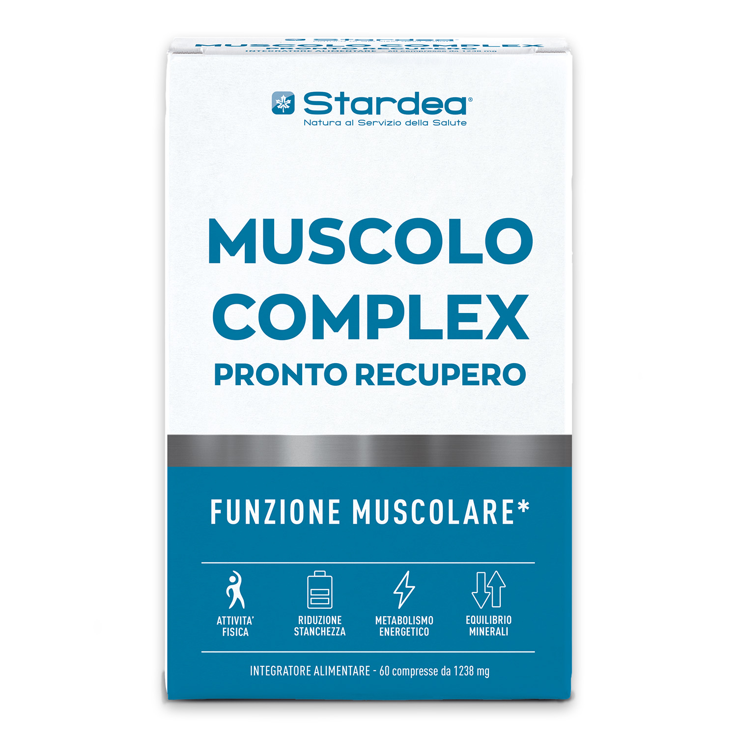 STARDEA MUSCOLO COMPLEX PRONTO RECUPERO Compresse - integratore alimentare a base di Potassio, Magnesio, Rame e Selenio con Vitamine B6, B1 e B12.