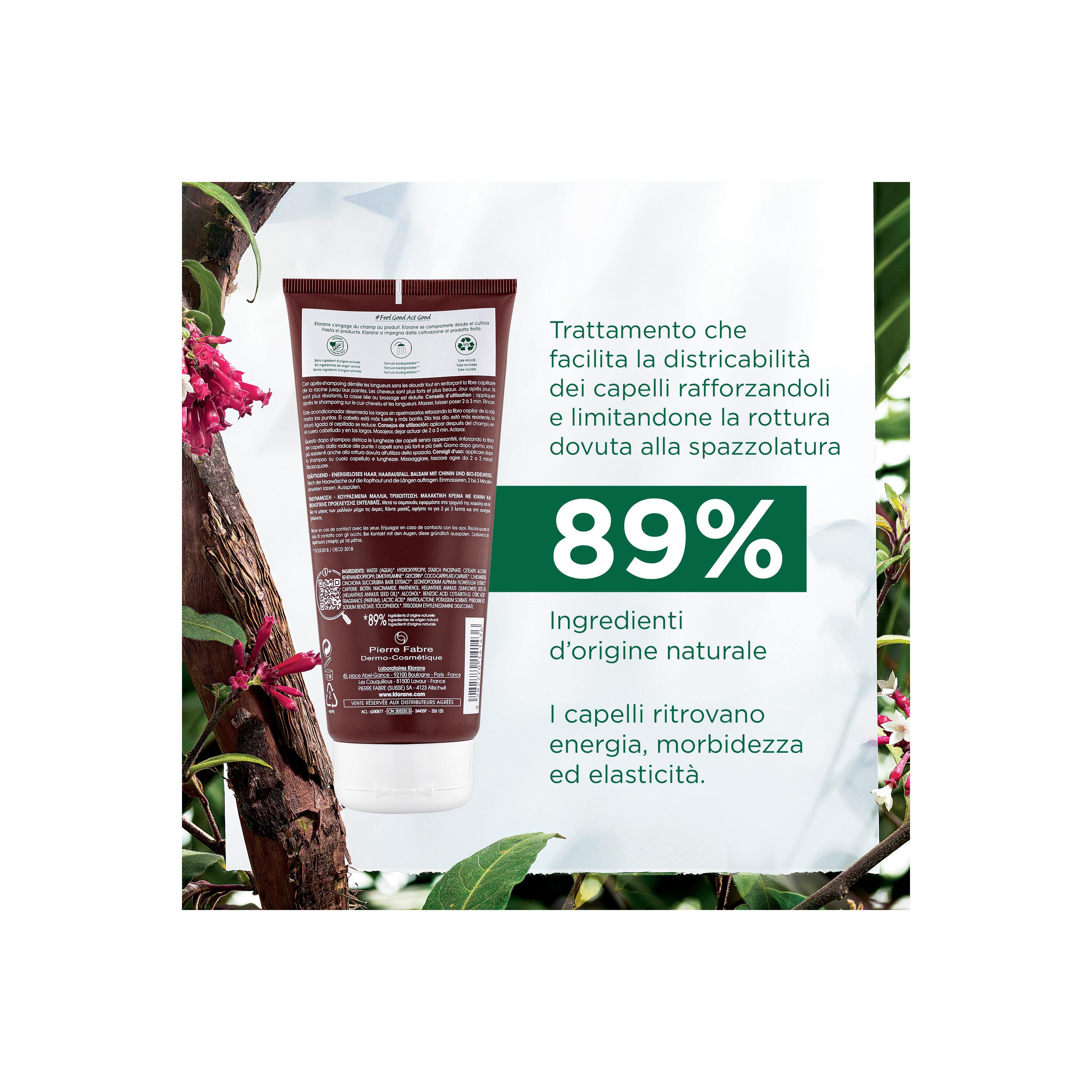 Klorane - Balsamo Alla Chinina E Stella Alpina Bio Per Capelli Indeboliti 200 ml