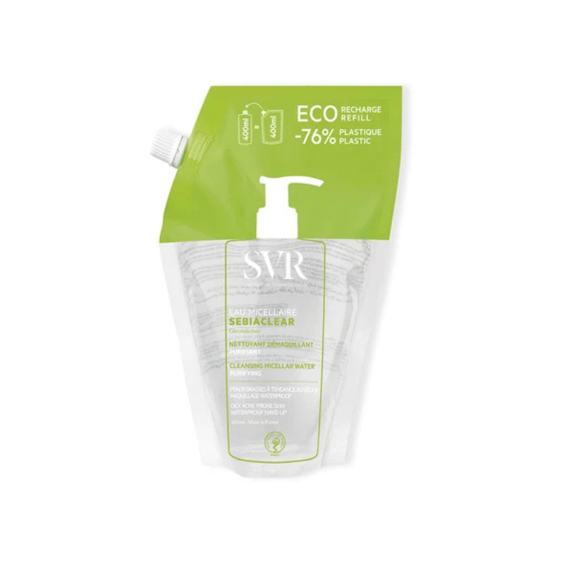 SVR Sebiaclear Eau Micellaire - Detergente Purificante Per Pelle A Tendenza Acneica Eco-Refill 400 ml