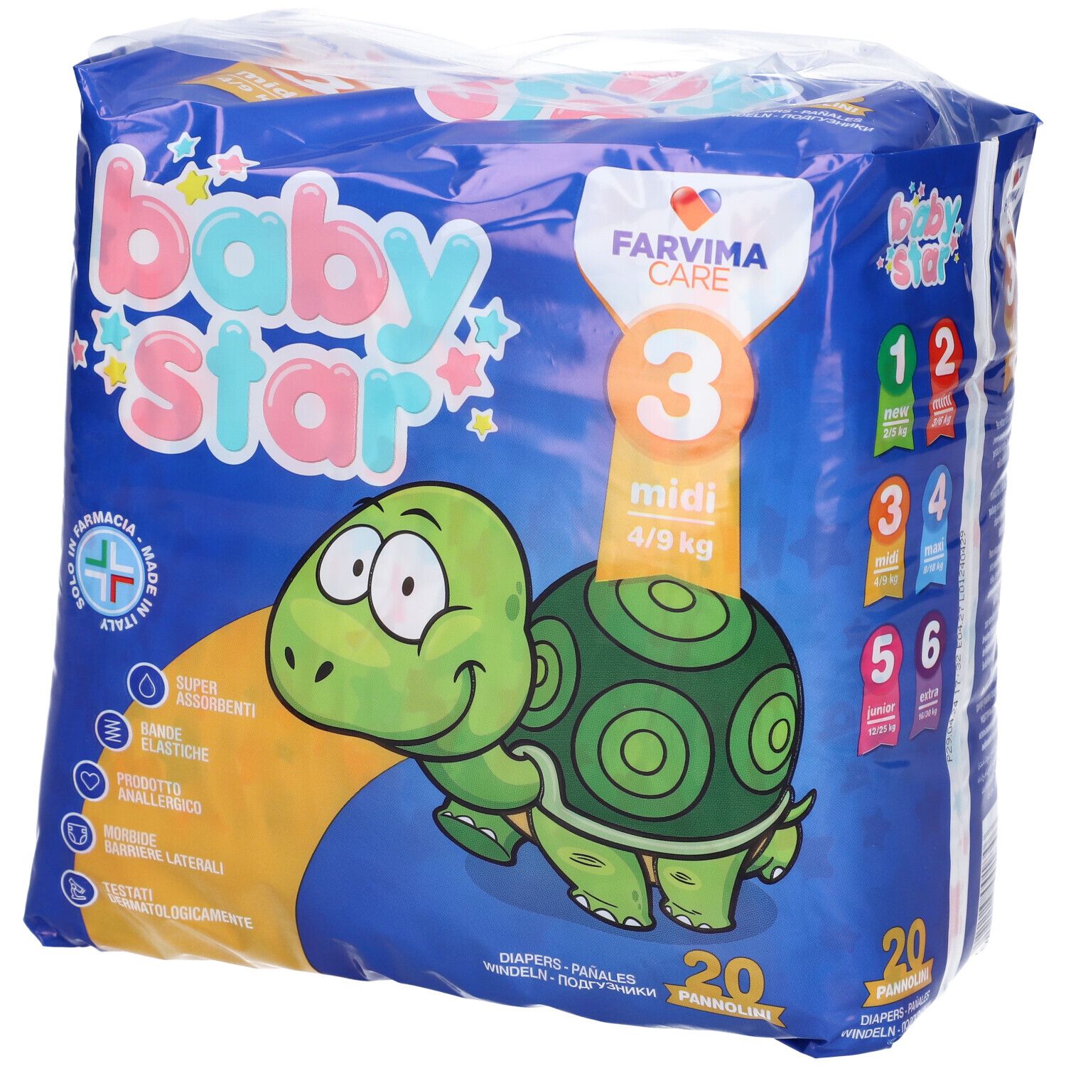 BABYSTAR MIDI PANN.4/9KG 20PZ