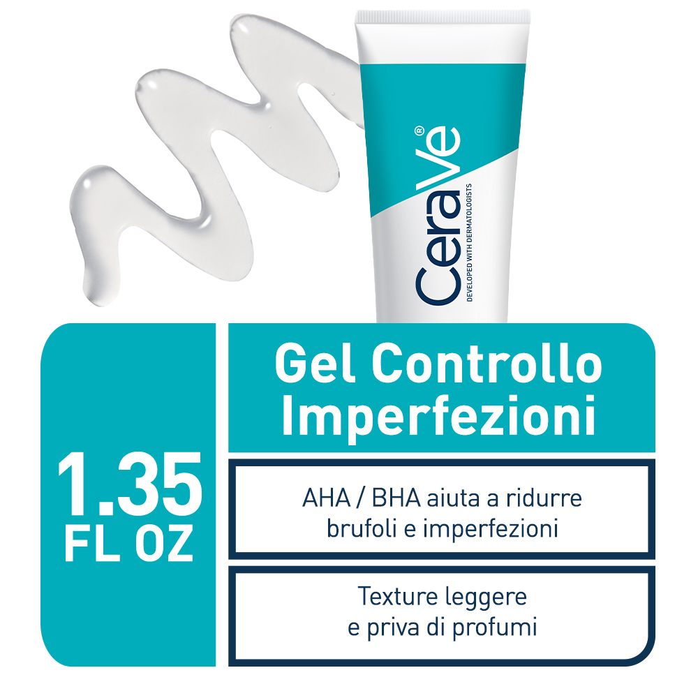 CeraVe Gel Controllo Imperfezioni, Riduce brufoli e imperfezioni, migliorando l’aspetto dei pori 40 ml