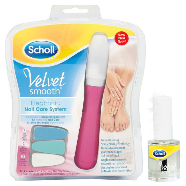 Dr Scholl Velvet Smooth Electronic Nail Care System Rosa Kit elettronico per le unghie
