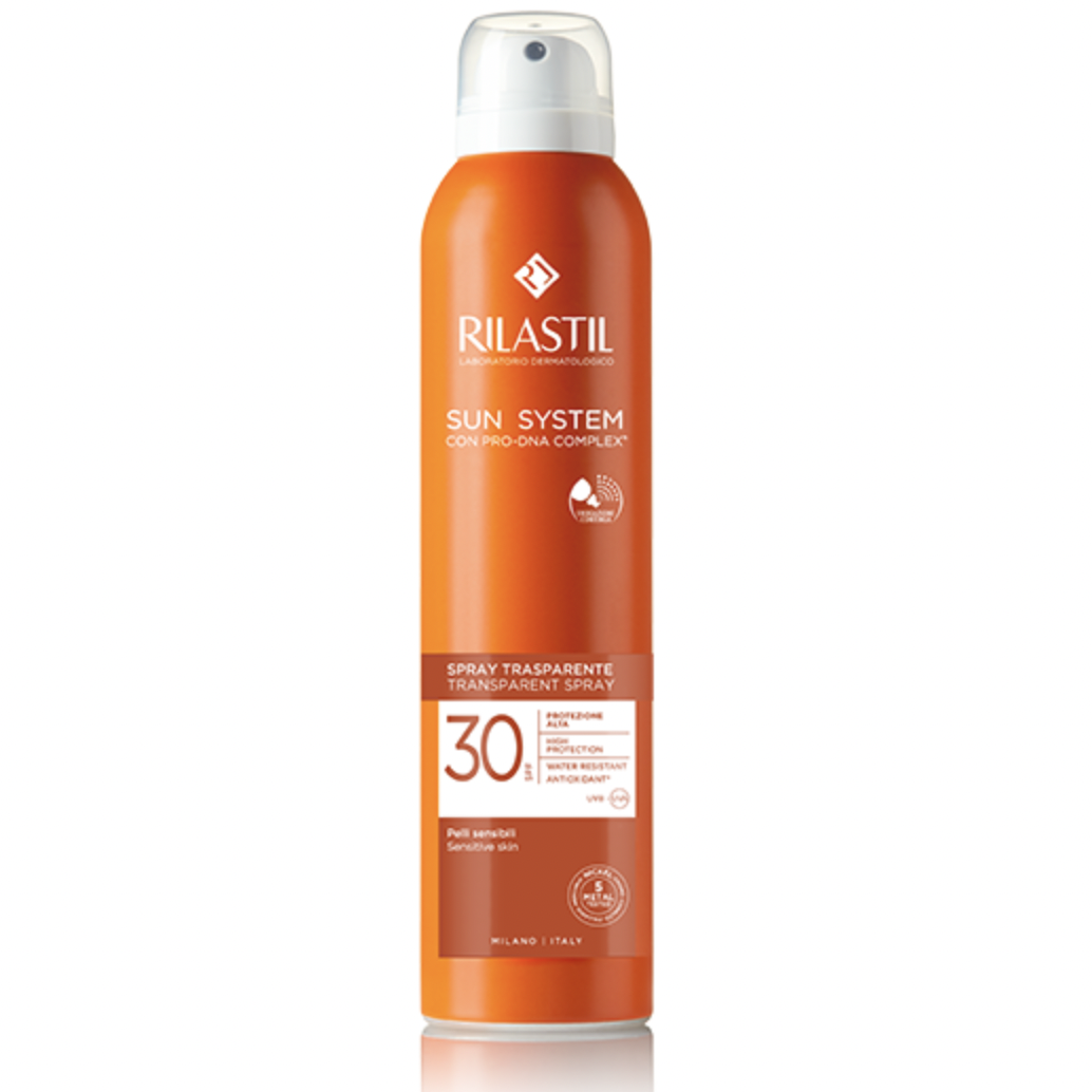 Rilastil Sun System Spray Solare Trasparente SPF 30 Protezione Corpo 200 mL