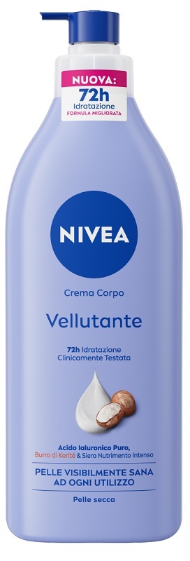 Nivea Crema Corpo Vellutante 500 ml, Crema corpo idratante 72 ore e vellutante per pelle secca