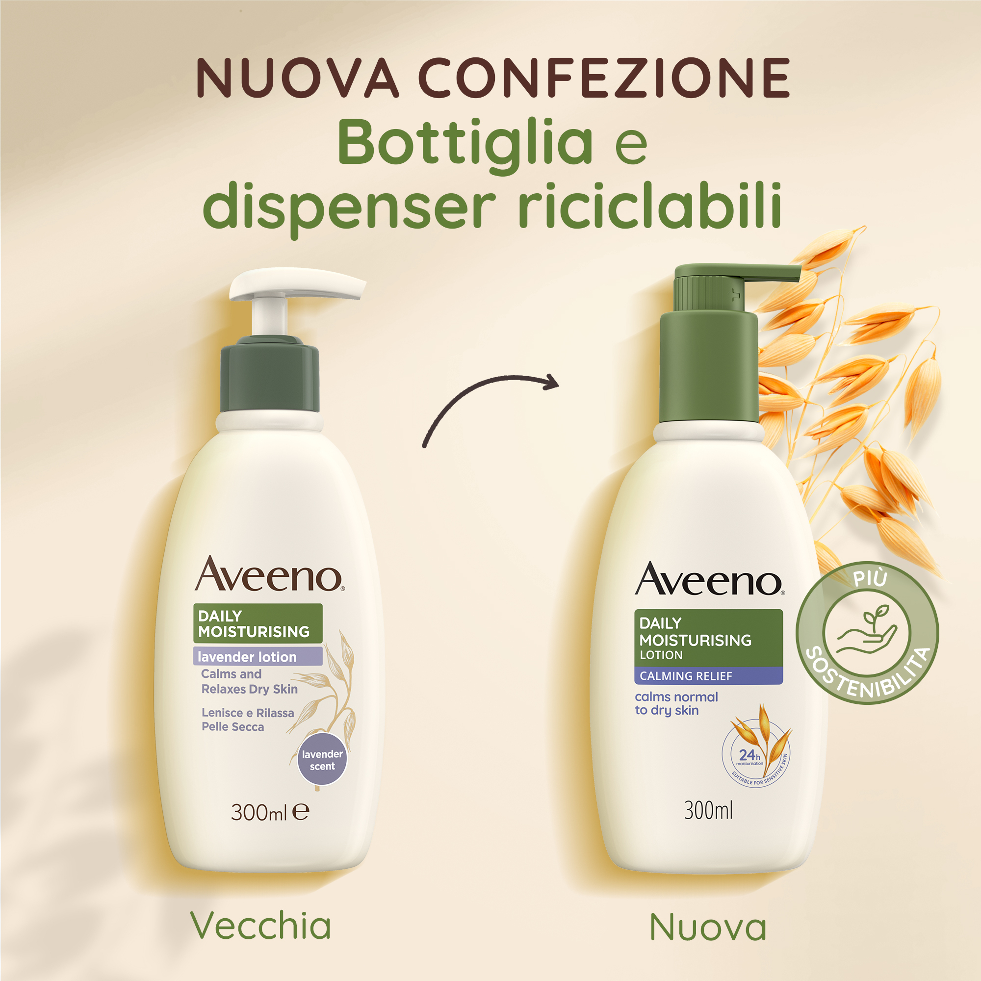 Aveeno Daily Mosturising Crema Idratante Corpo Lavanda  300 ml, Crema profumata all'aroma di Lavanda