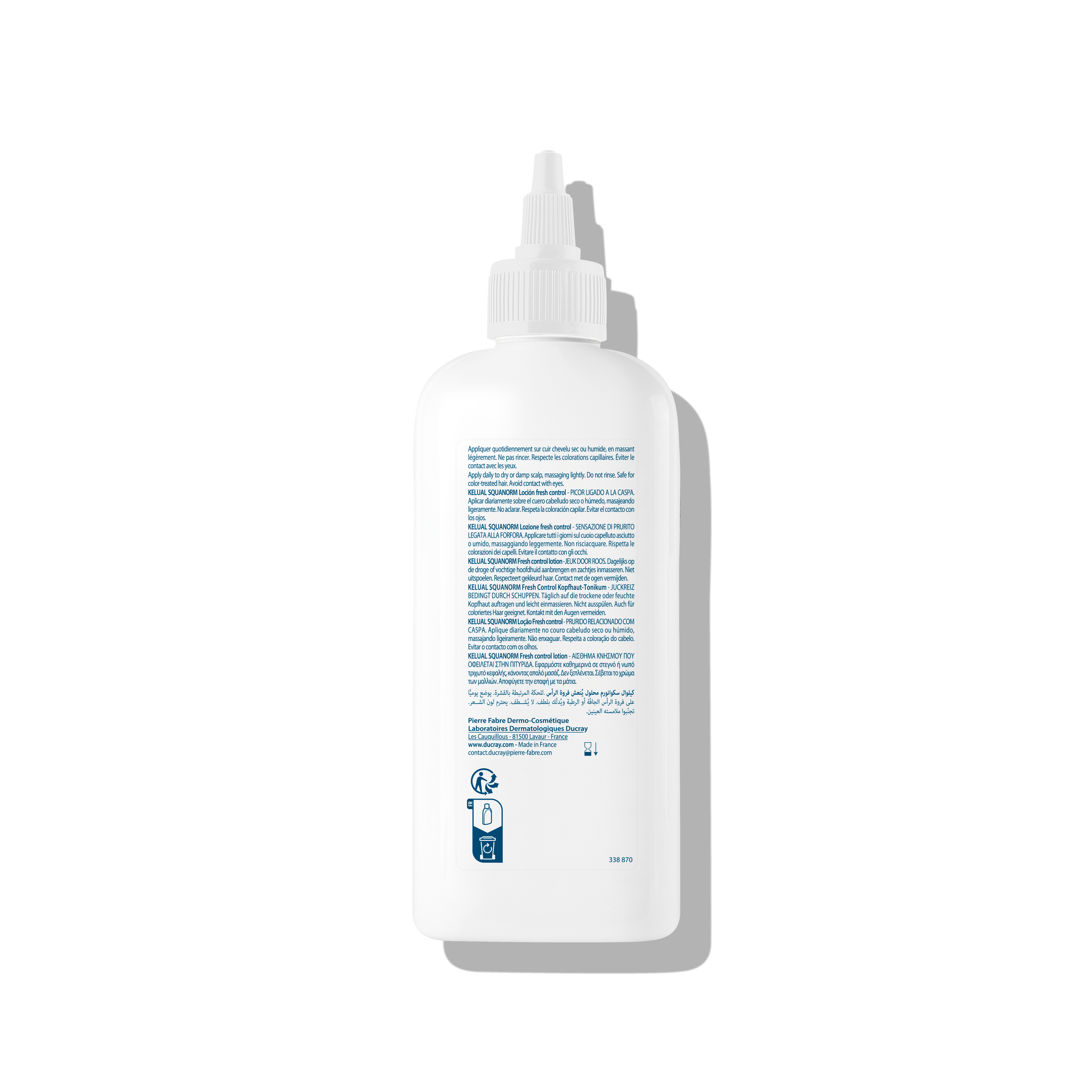 Ducray Kelual Squanorm Fresh Control Lozione, Elimina la Forfora e Lenisce la Sensazione di Prurito, 200ml 