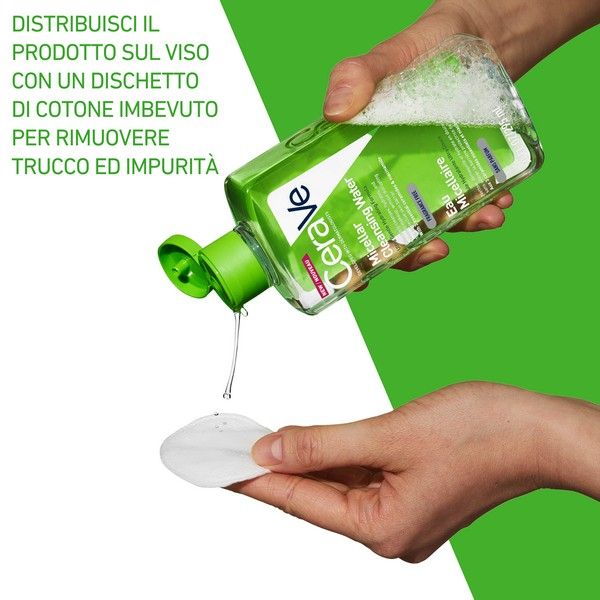 CeraVe Acqua Micellare, con 3 ceramidi essenziali: idrata, strucca ed aiuta il ripristino della barriera cutanea. Per tutti i tipi di pelle - 295ml