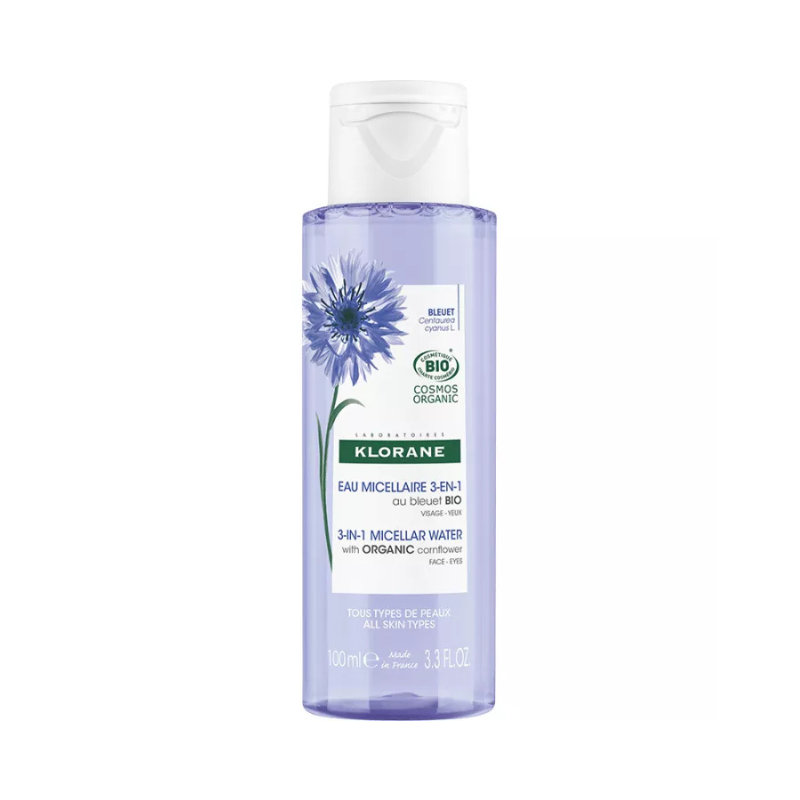 Klorane - Acqua Micellare Detergente, Struccante E Idratante 3 In 1 al Fiordaliso Bio 100 ml