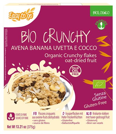 Easy to Go Crunchy Avena Banana Uvetta Bio e Senza Glutine