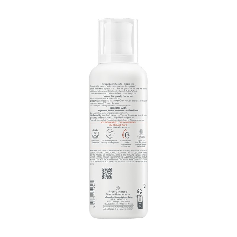 Eau Thermale Avène - XERACALM A.D Balsamo Liporestitutivo 400 ml