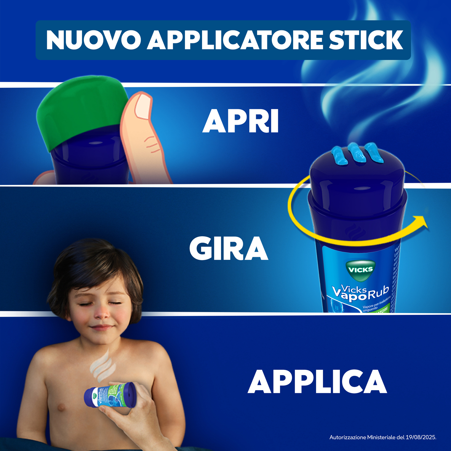 VICKS VapoRub Vapore per Inalazione Unguento 35 g Applicatore Stick