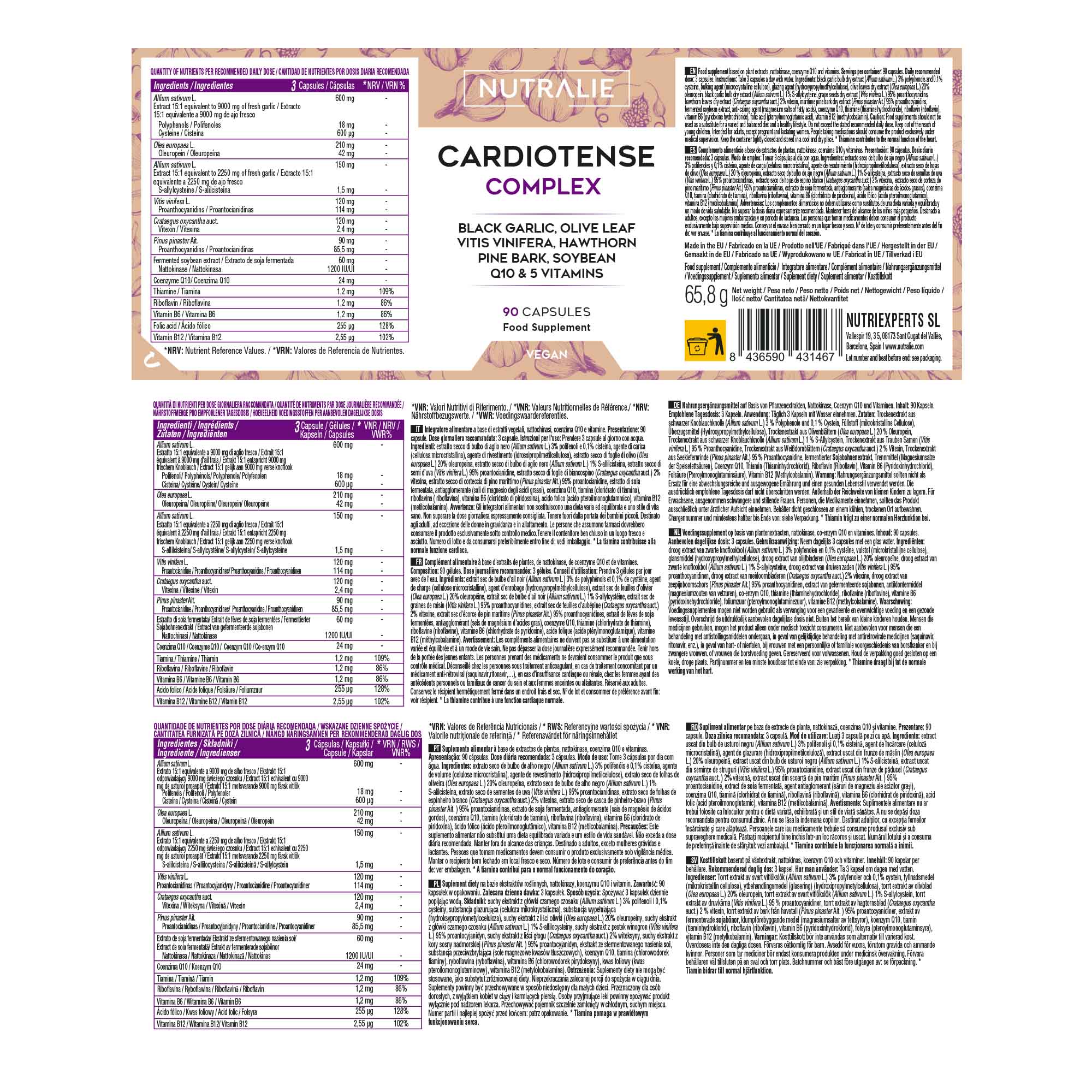 Nutralie Cardiotense Complex 90 Capsule - Integratore Per Il Benessere Cardiovascolare