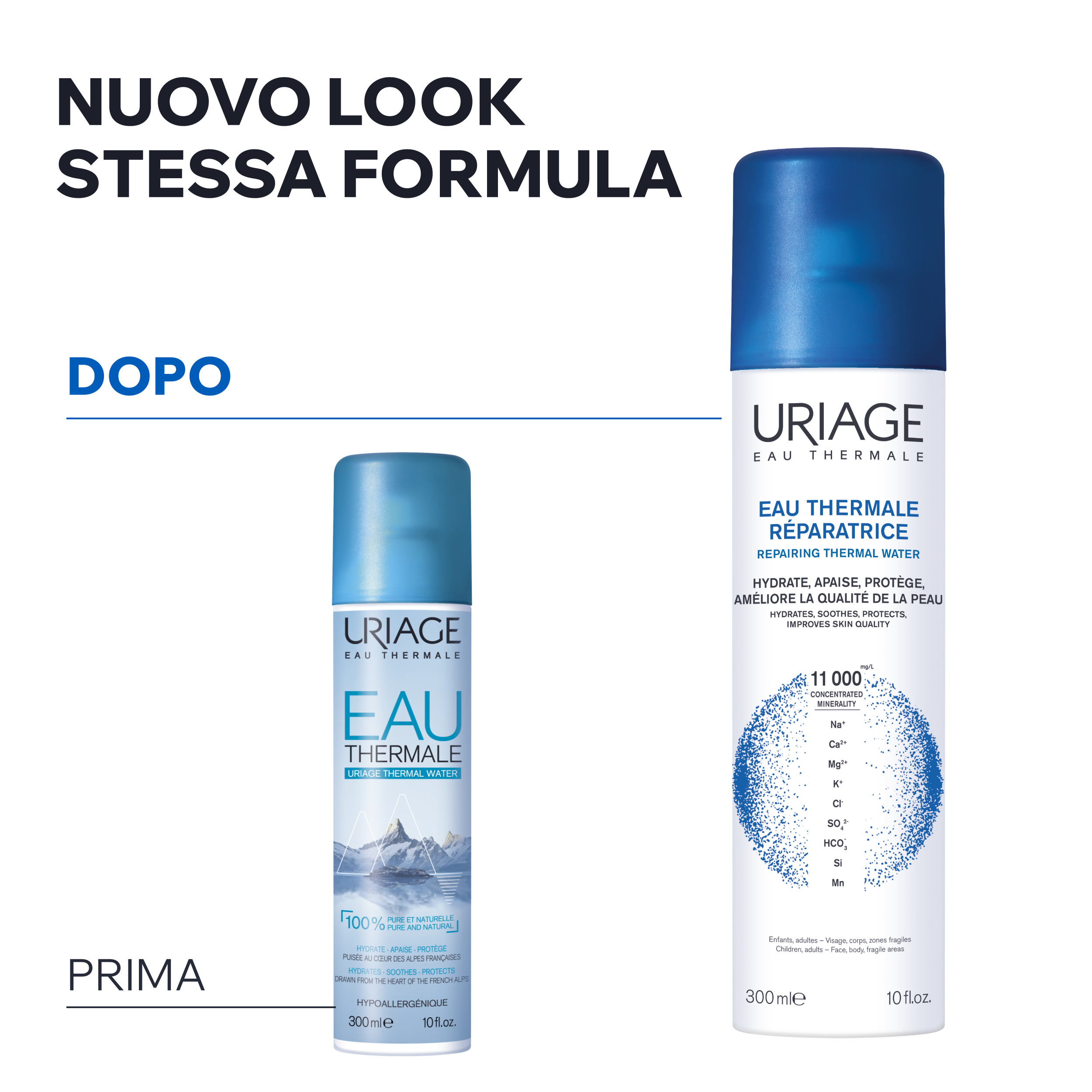 URIAGE EAU THERMALE D'URIAGE Spray fresco, multiuso, per tutta la famiglia. Idrata, lenisce, protegge. 100% pura e naturale - 300ML