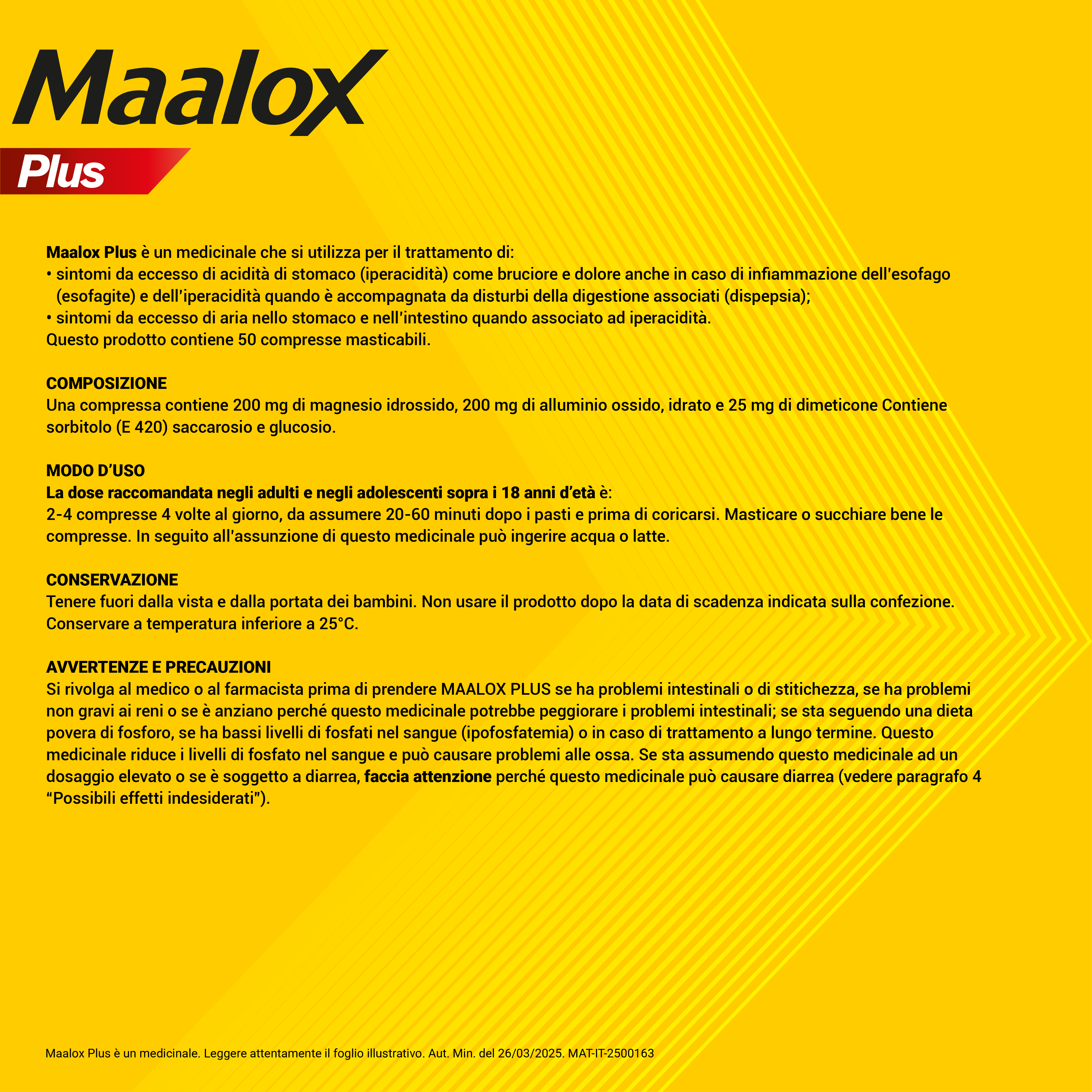 Maalox Plus azione rapida contro bruciore e acidità di stomaco, 50 cpr