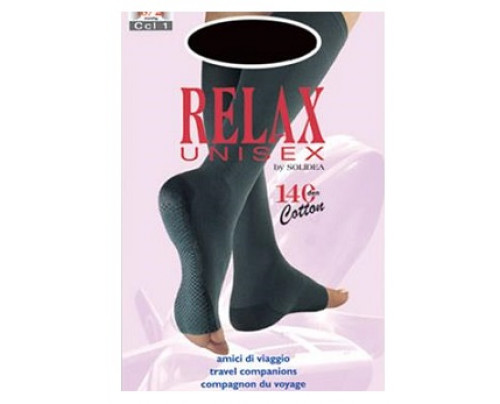 Solidea Relax Unisex 140 DEN Gambaletto Compressivo Punta Aperta Colore Naturale Taglia 3 L