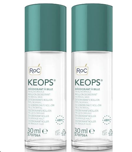 RoC KEOPS Deodorante Roll-On Bipack pelle normale 48h 2x30mL