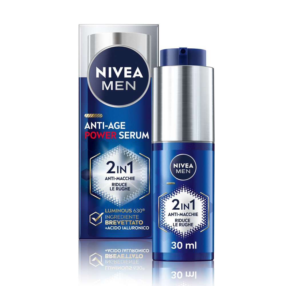 Nivea Men Anti-Age Power Serum Anti-Macchie 30 ml, Siero viso uomo antirughe e macchie