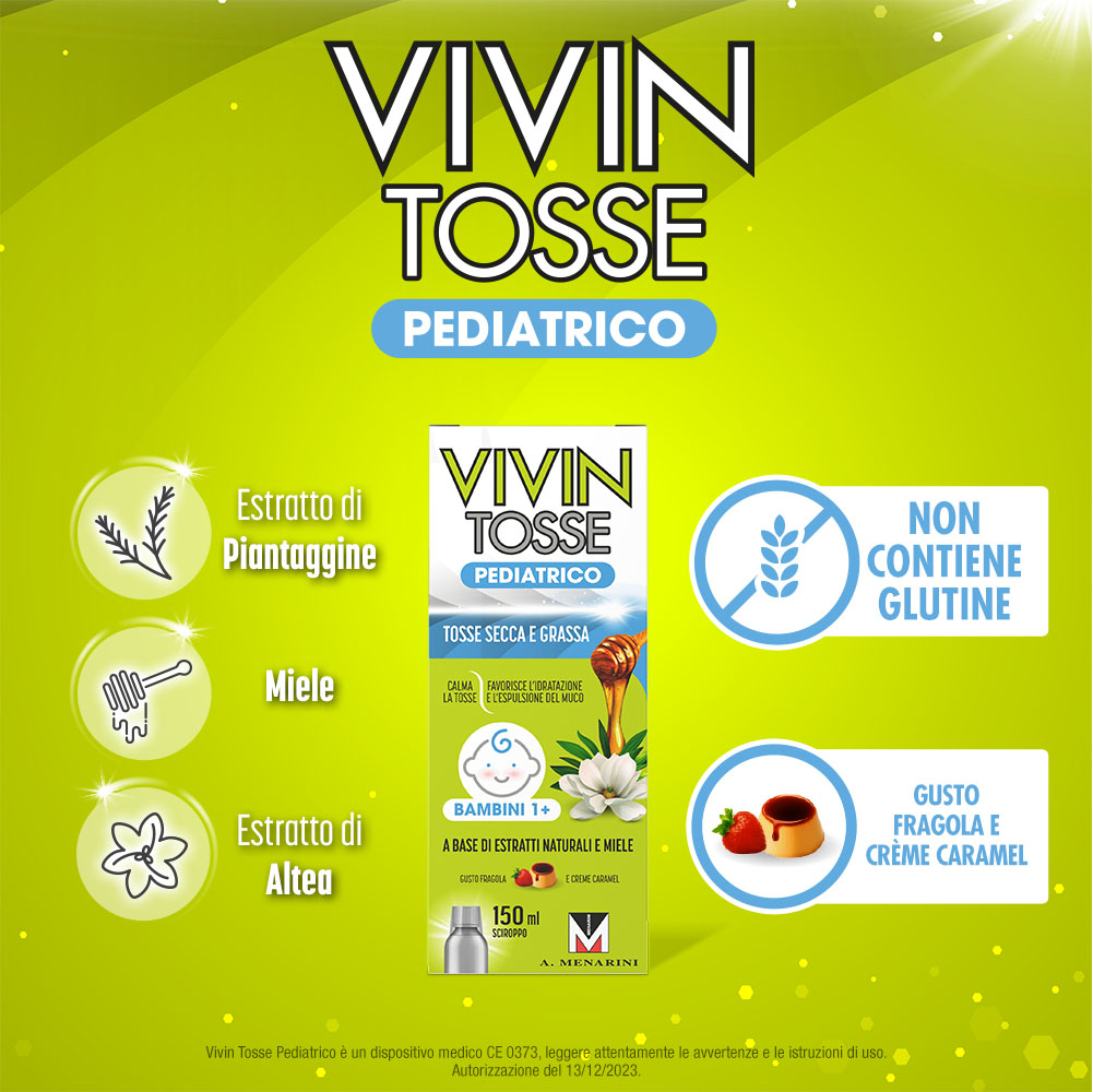 Vivin Tosse Pediatrico Sciroppo Tosse Secca e Grassa 150 ml