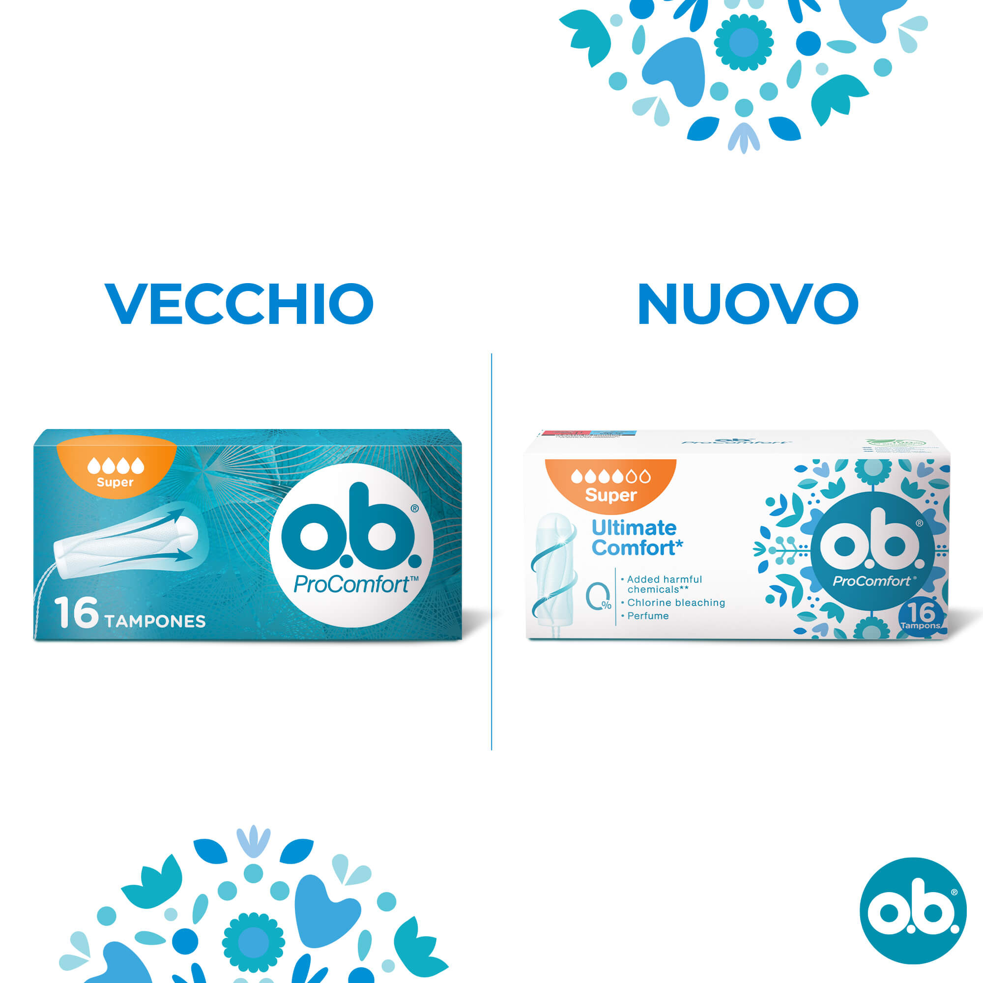 o.b. Assorbenti Interni ProComfort super facili da applicare e rimuovere flusso intenso 16 tamponi