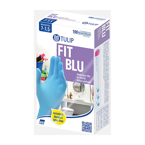 TULIP 100 GUANTI NITRILE BLU S